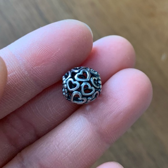 Retired Pandora Open Your Heart Openwork Charm Sterling Silver EUC - Picture 6 of 13